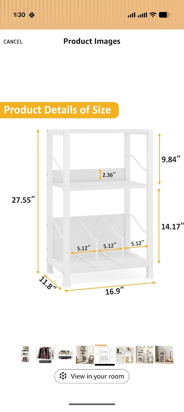 White 3-Tier Storage Shelf with Wine Rack