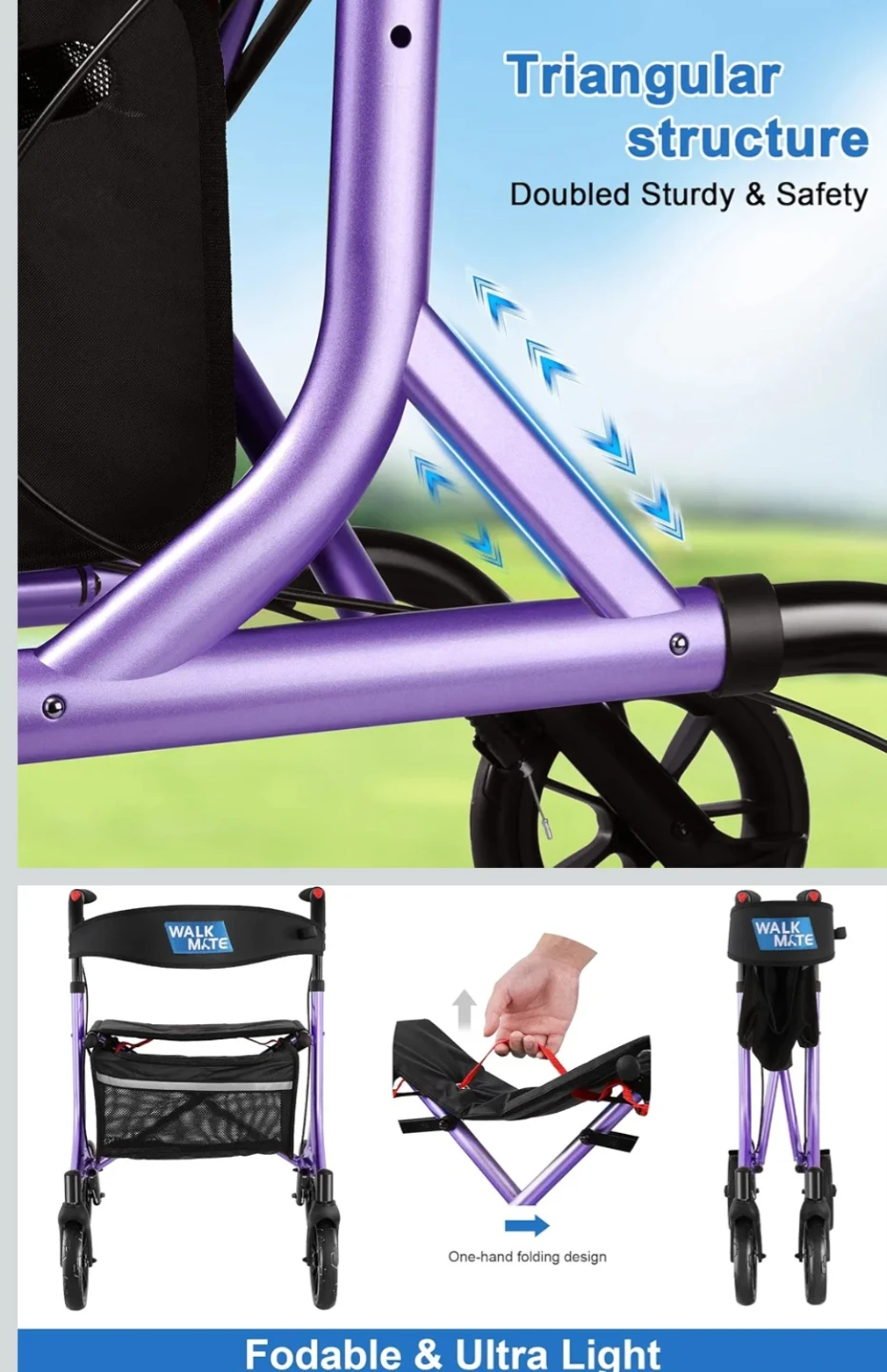 Walk Mate Folding Purple Walker(Brand New) - photo 4