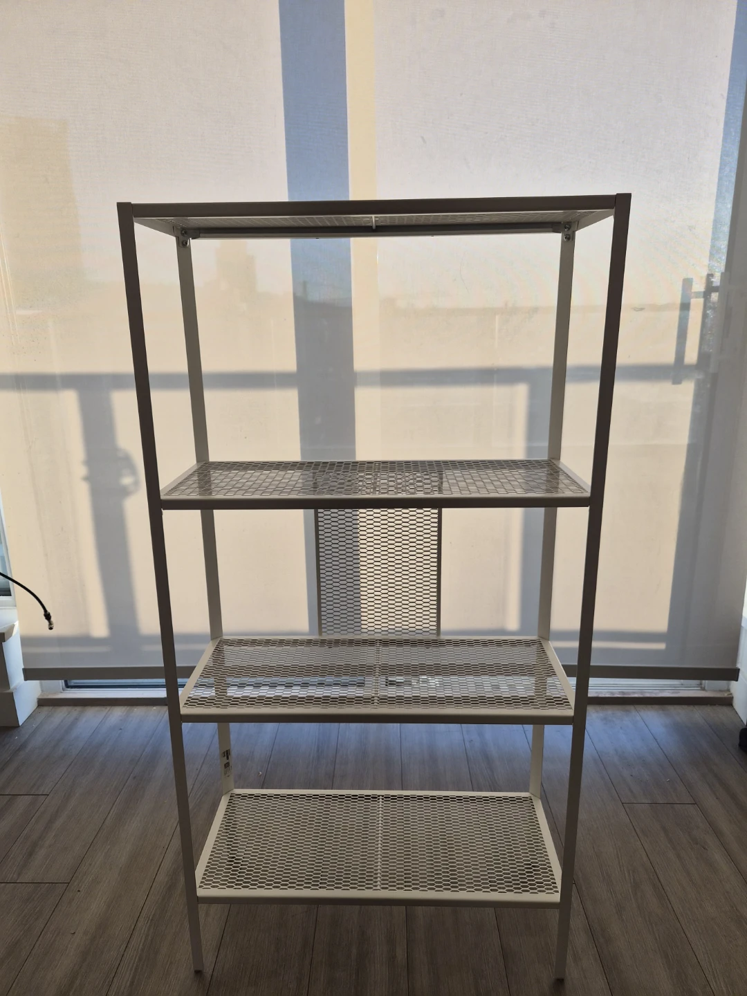 White Metal 4-Shelf Storage Unit
