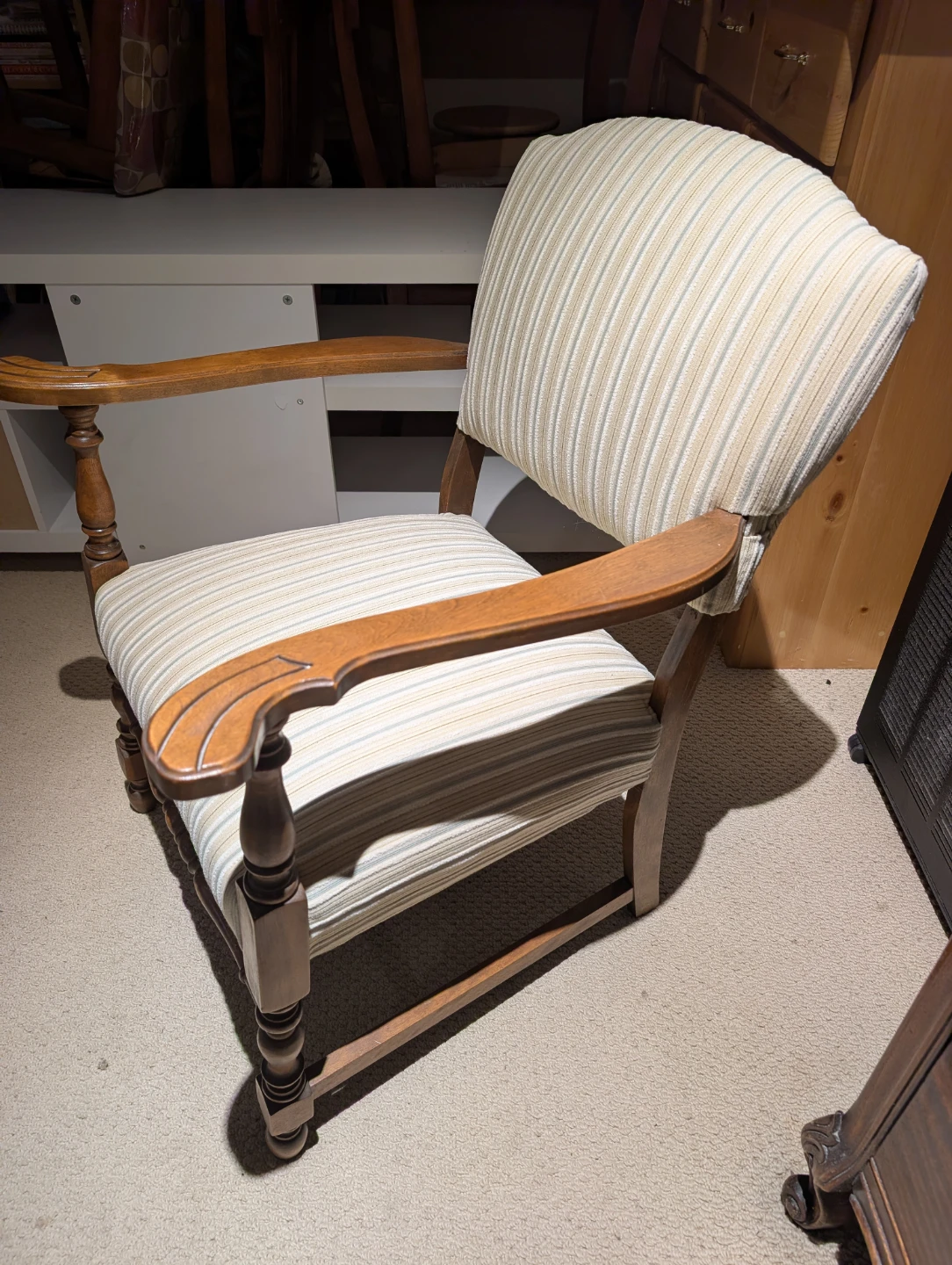 Vintage Armchair - Striped Fabric