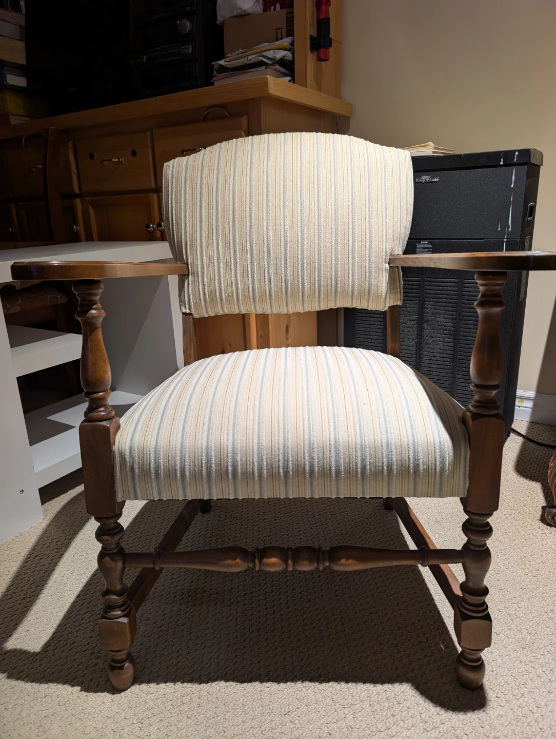 Vintage Armchair - Striped Fabric - photo 3