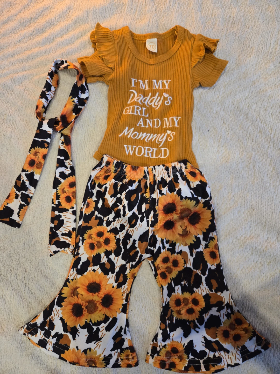 Sunflower Bell Bottom Outfit — size 3-6 months — unworn