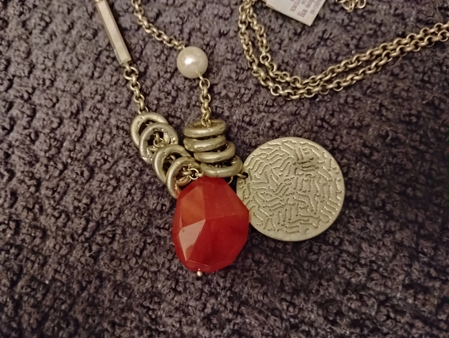 L.S.  36 INCH GEM AND RINGS NECKLACE - photo 2