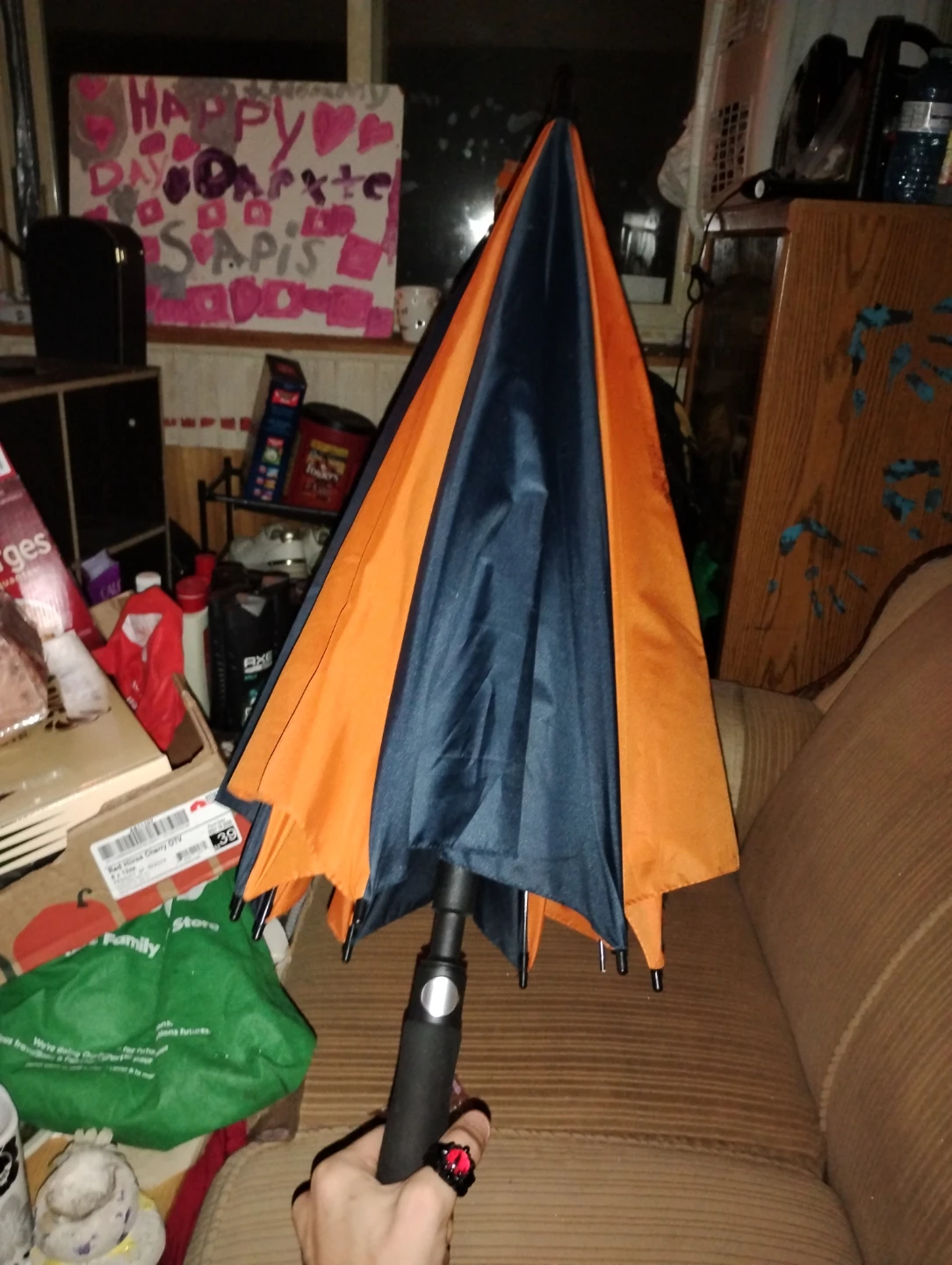 Orange & Navy Blue Umbrella