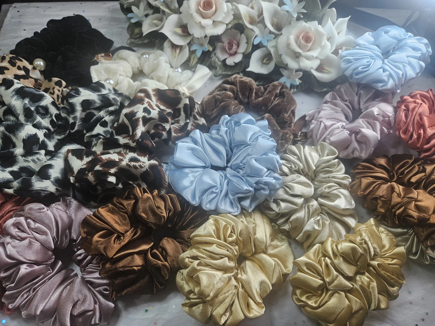 Assorted Velvet & Satin Scrunchies