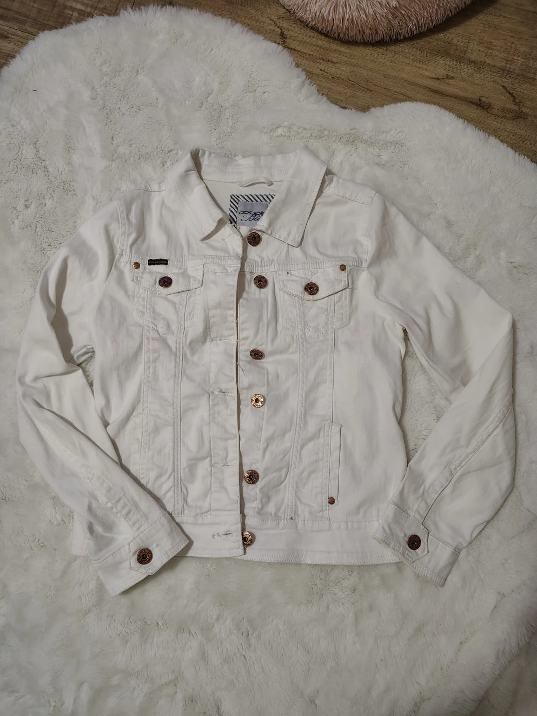 Cooper Blue White Denim Jacket vintage y2k sm-med