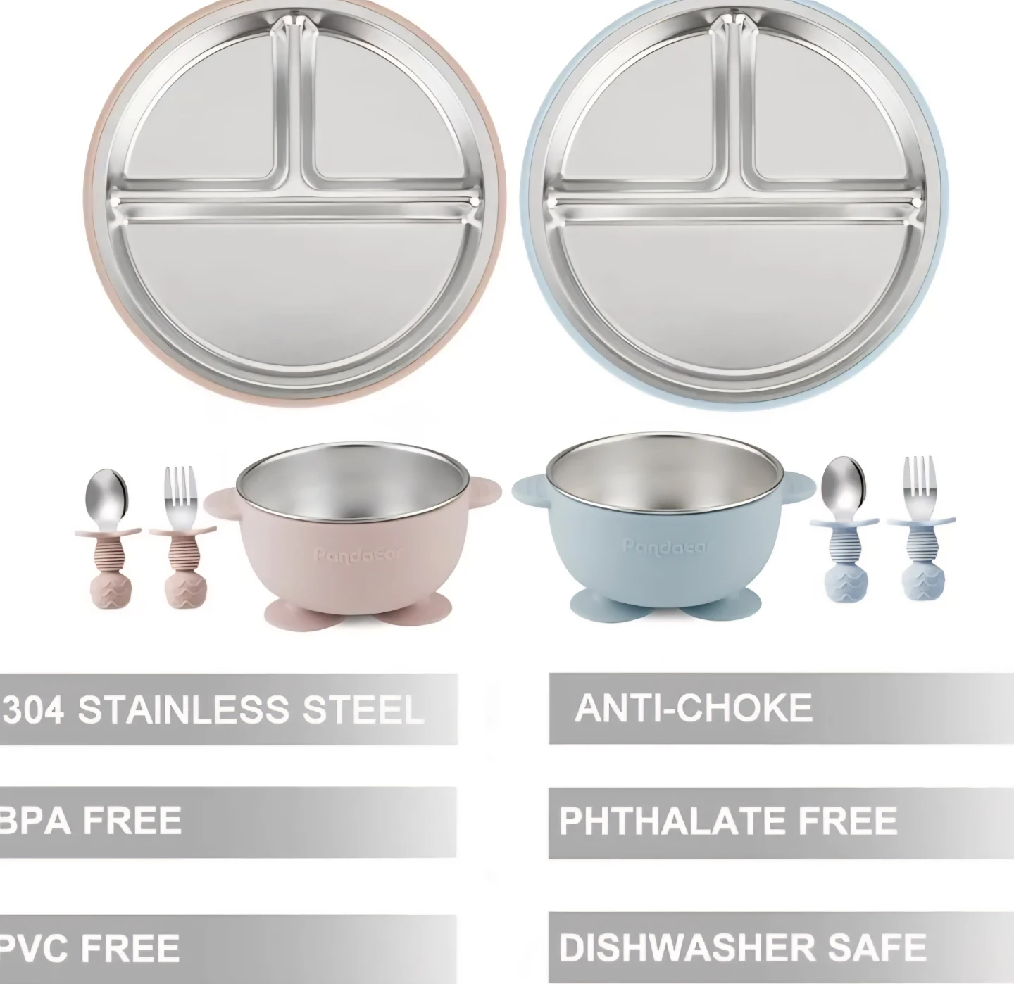 PandaEar 8PCS Baby Feeding Set | Stainless Steel Toddlers/Kids - photo 2