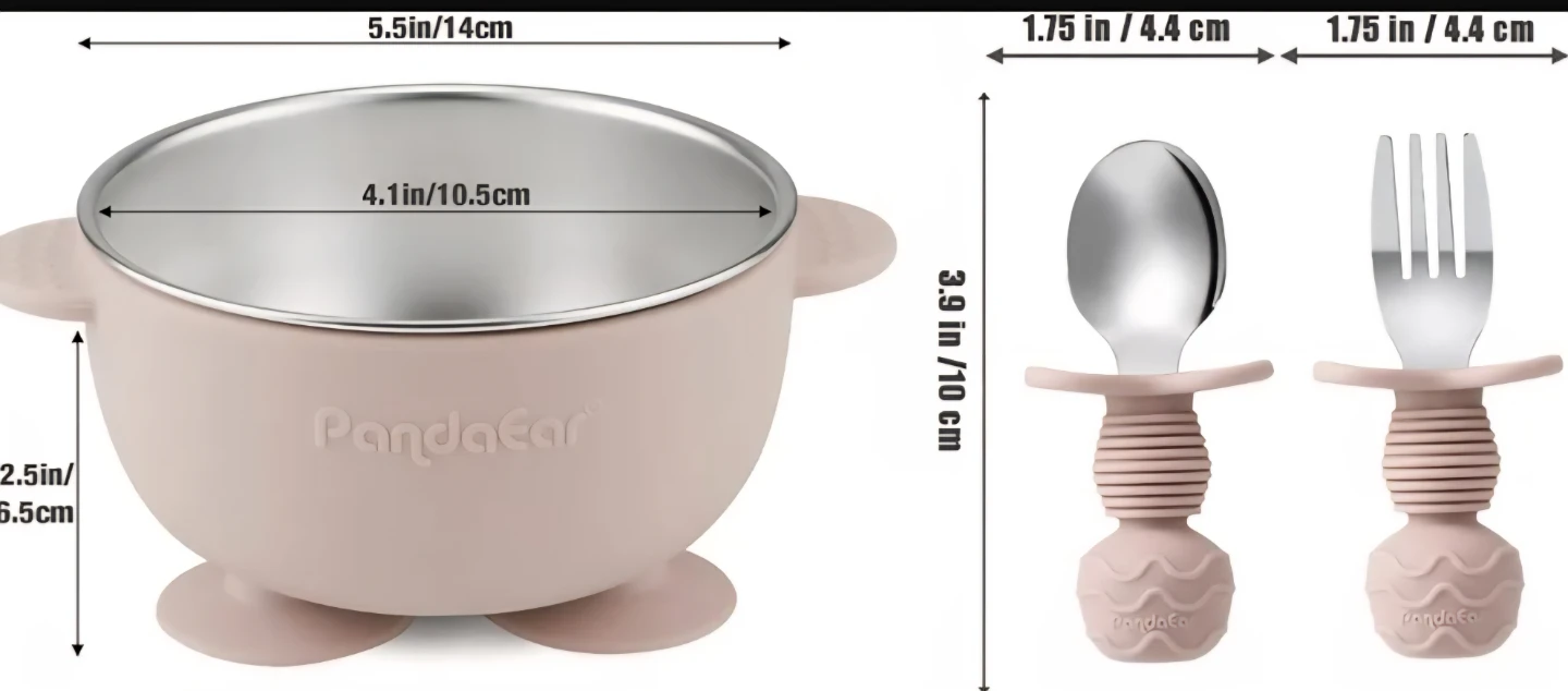 PandaEar 8PCS Baby Feeding Set | Stainless Steel Toddlers/Kids - photo 5