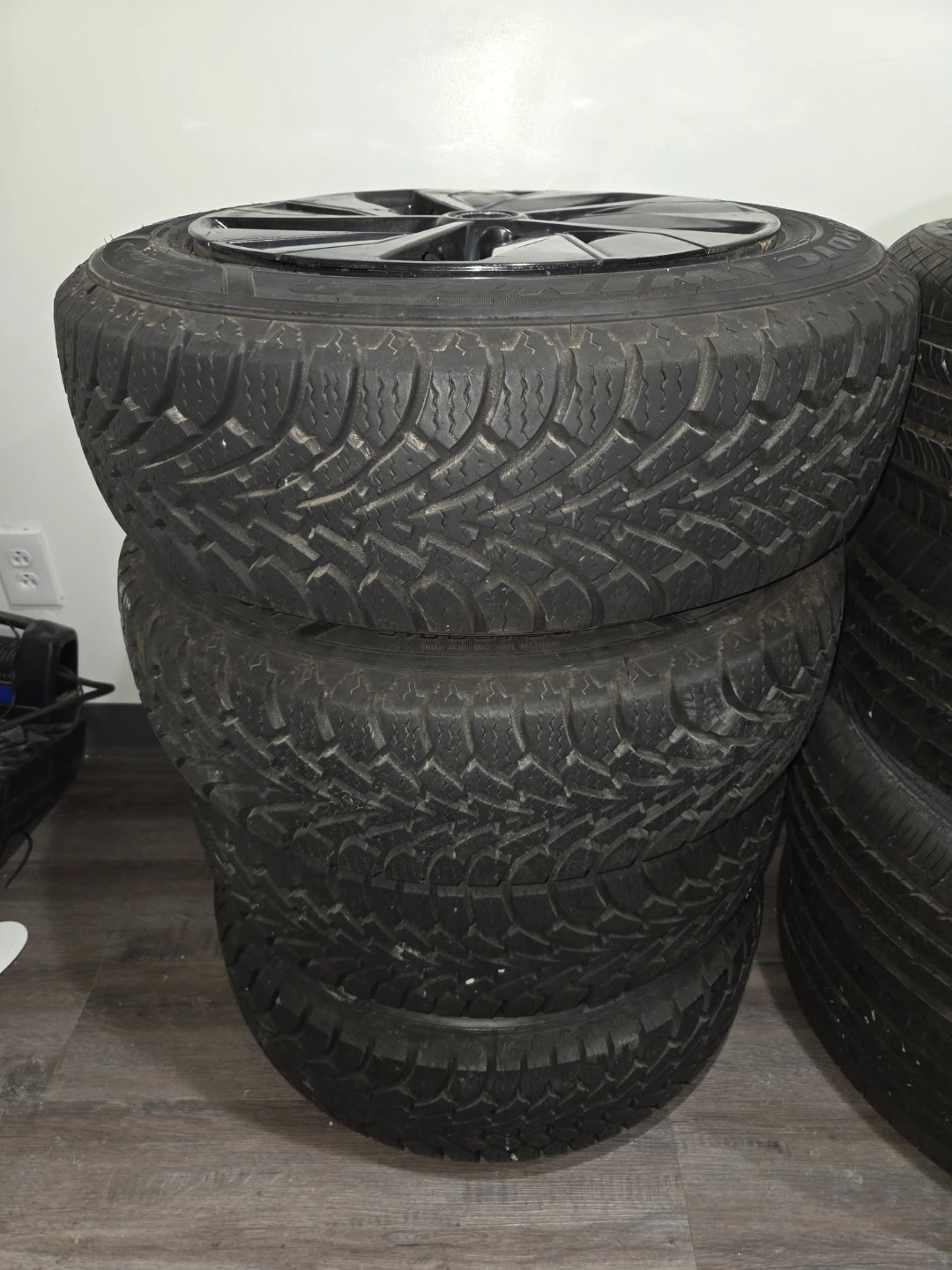 Set of 4 Goodyear Tires with Black Rims