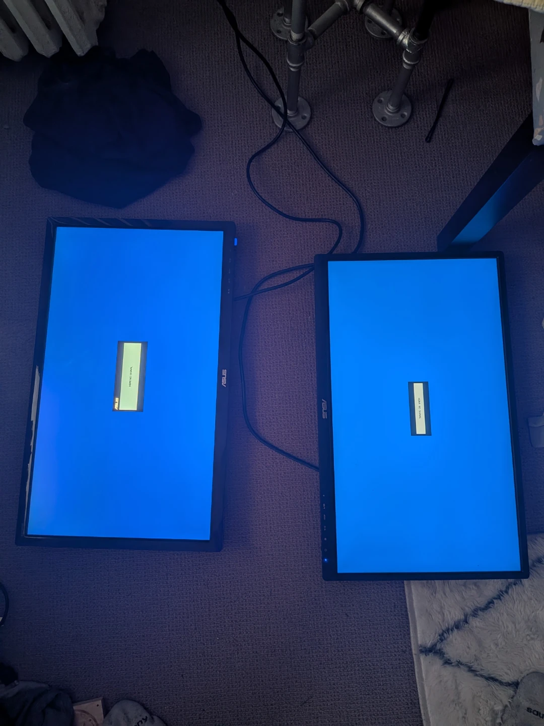 2x 24" Asus Desktop Monitors, Cables, and Dual Monitor Stand