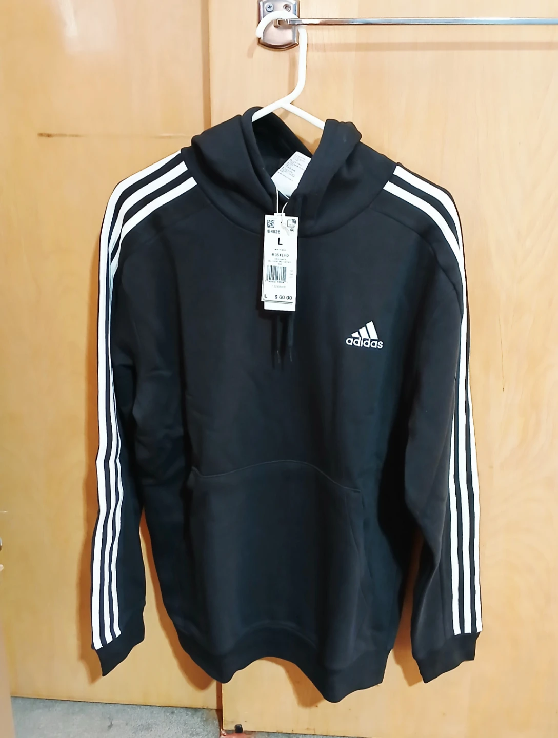 Adidas Essentials Fleece 3-Stripes Hoodie [L] - NEW!
