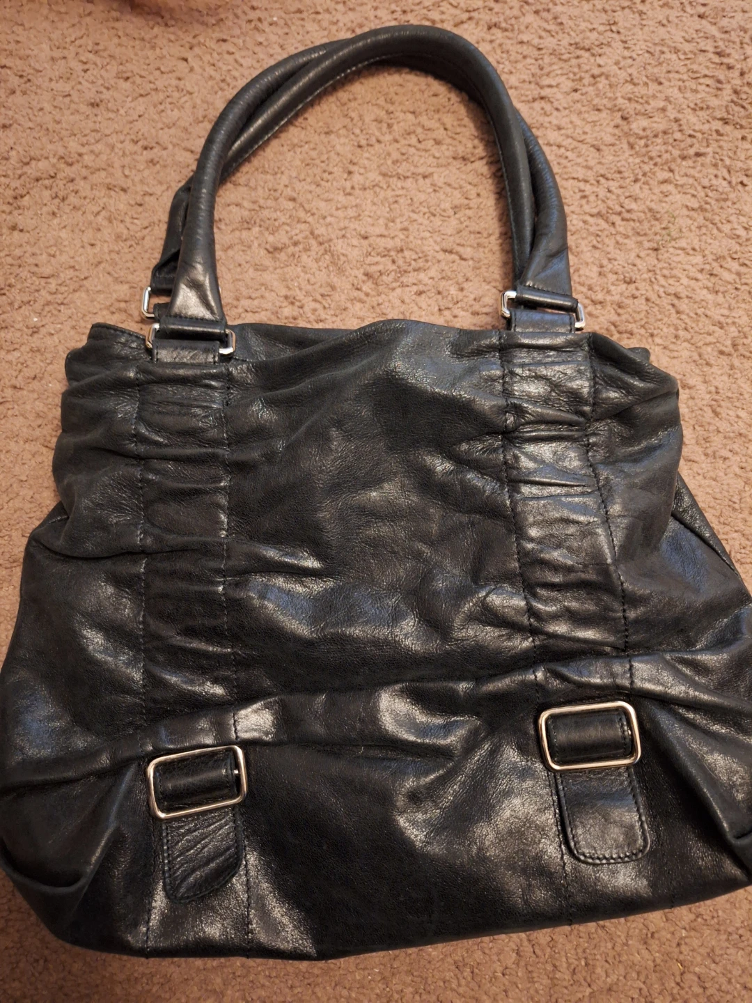 Tignanello Black Leather Handbag