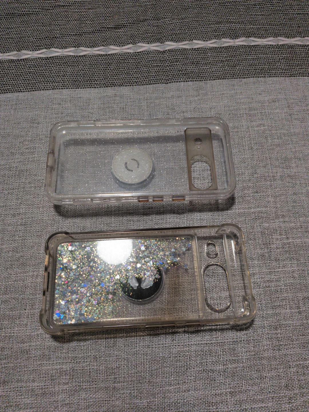 2x Pixel 8 Clear Glitter Phone Cases with PopSockets - photo 2