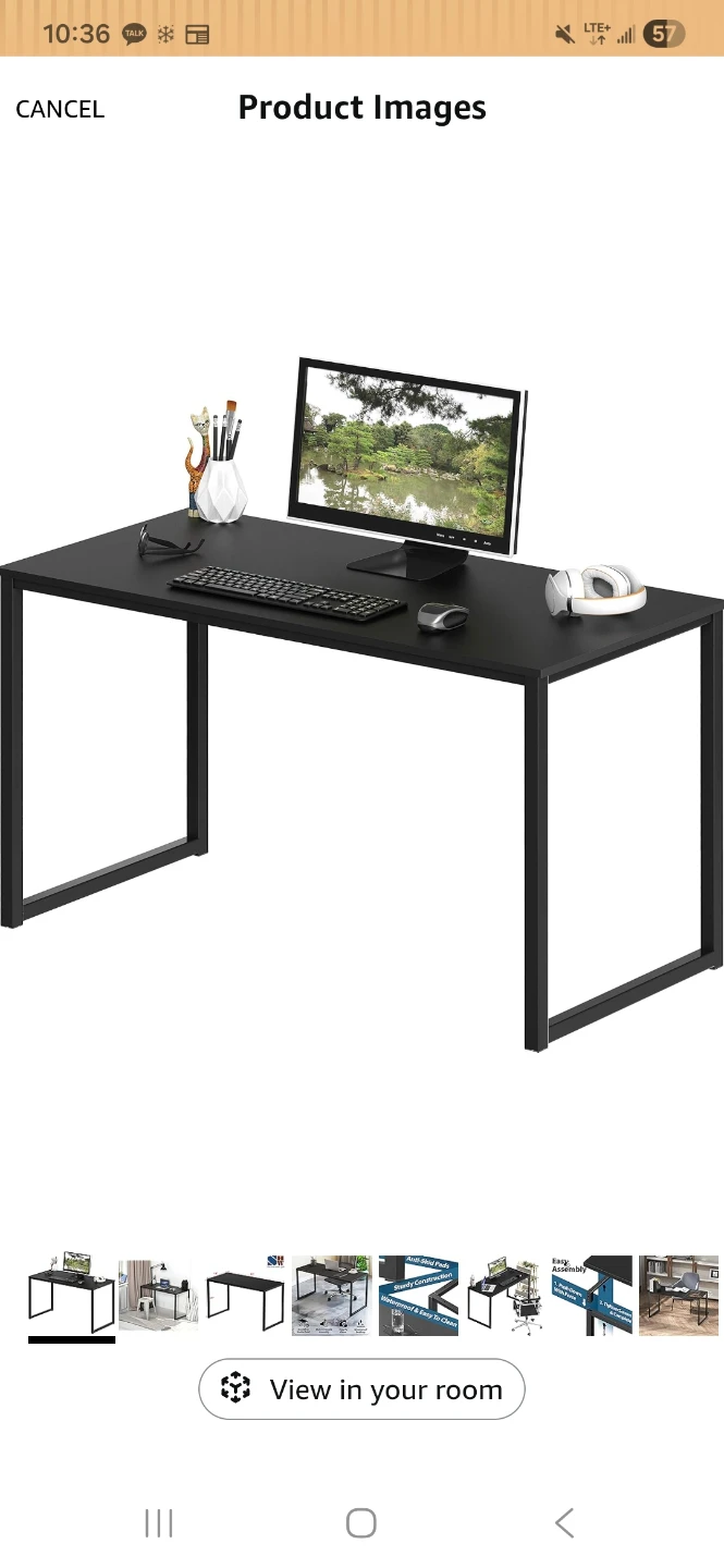 Black Computer Desk - 40" x 19" x 28" - photo 2