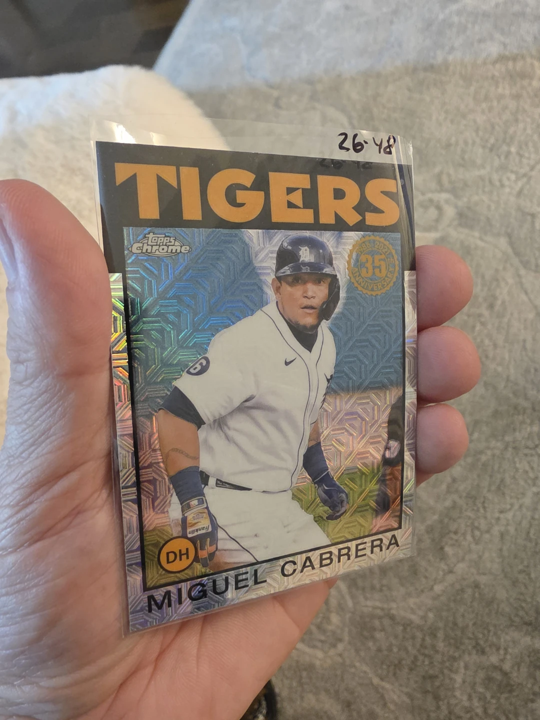2021 Topps Chrome Miguel Cabrera Detroit Tigers Baseball Card