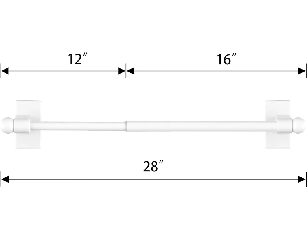 BOOM JOG Magnetic Curtain Rods - White, 4 Pack - photo 3