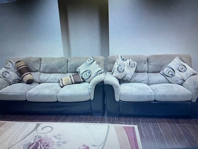 Grey Sofa with Accent Pillows