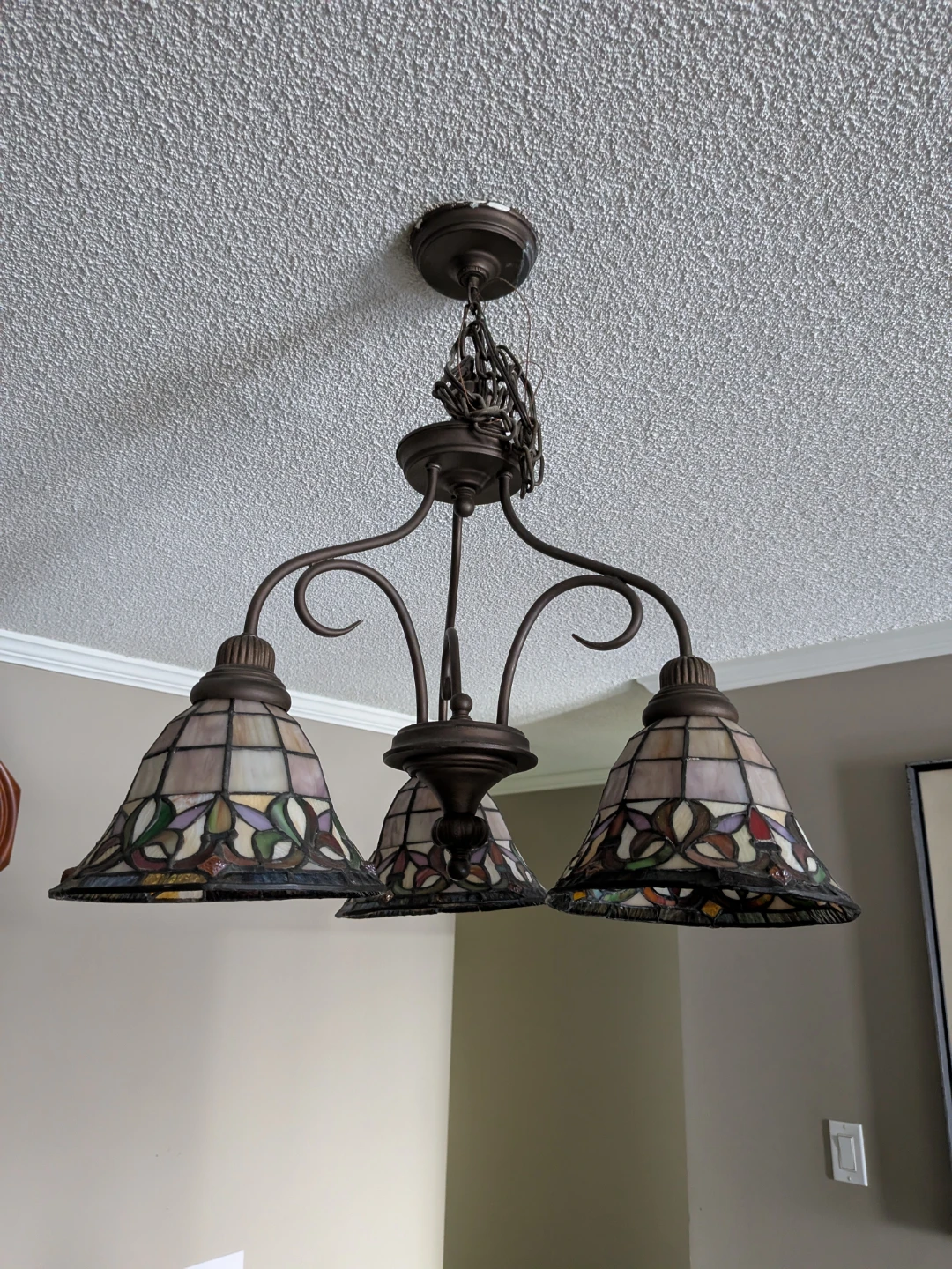 Vintage Tiffany-style chandelier 3 Light - photo 3