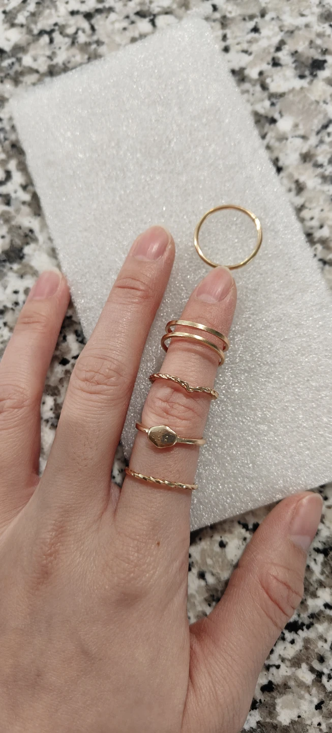 Set of Gold coloured fashion rings - photo 2