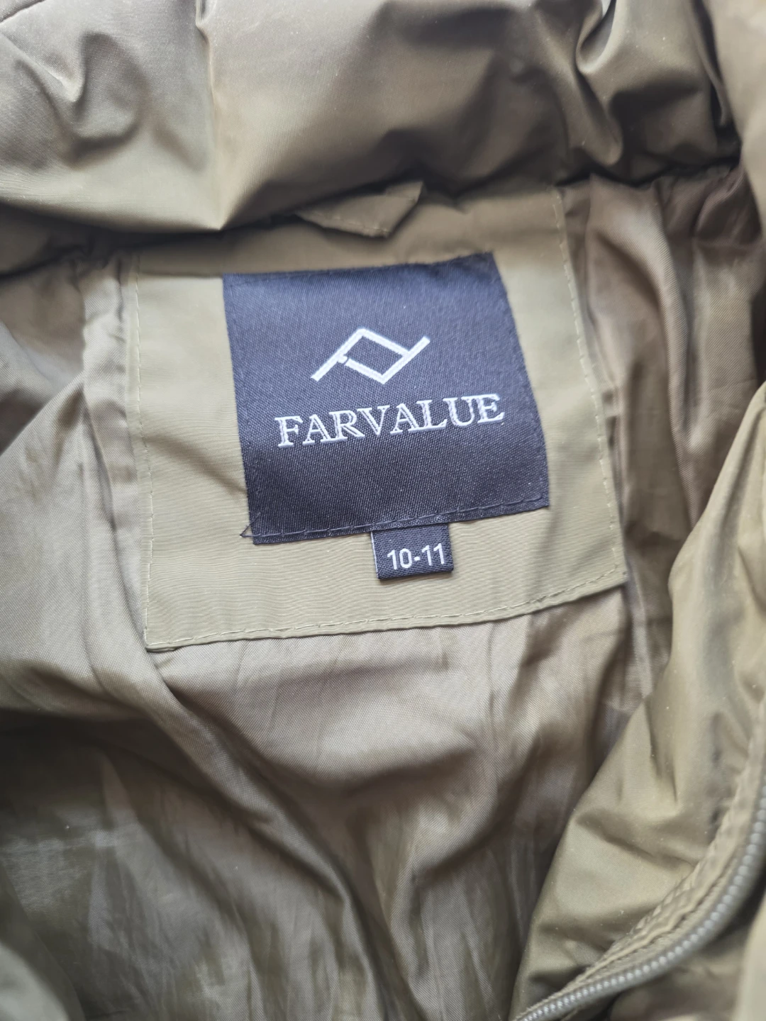 Farvalue Olive Puffer Jacket Size 10-11 - photo 2