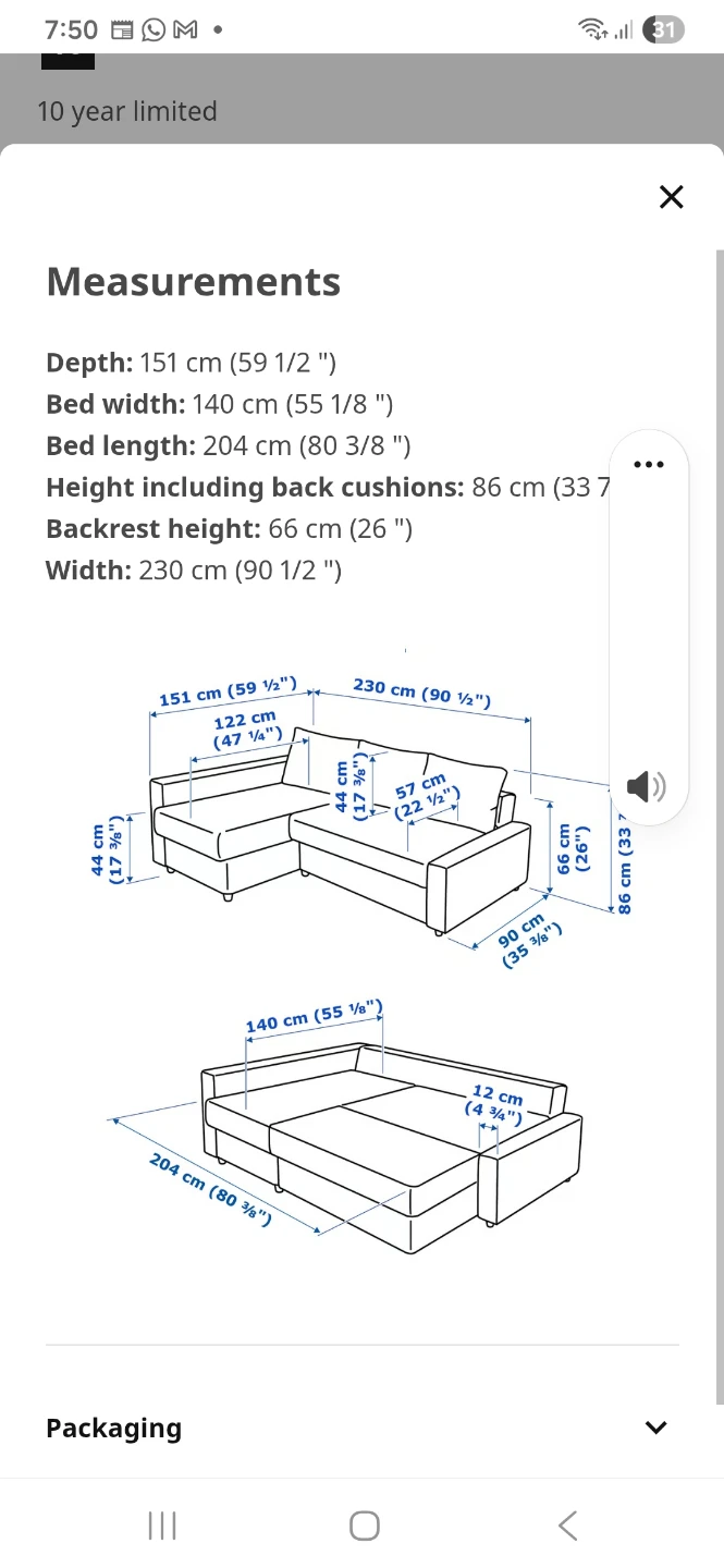 IKEA FRIHETEN Corner Sofa Bed with Storage - Grey