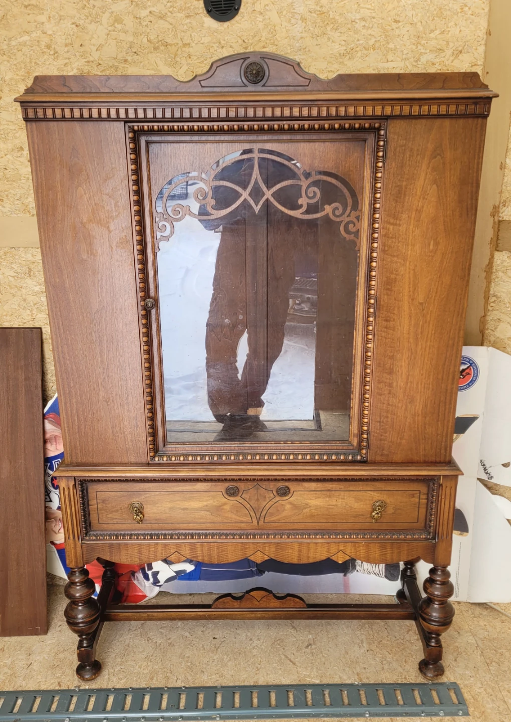Antique Walnut China Cabinet