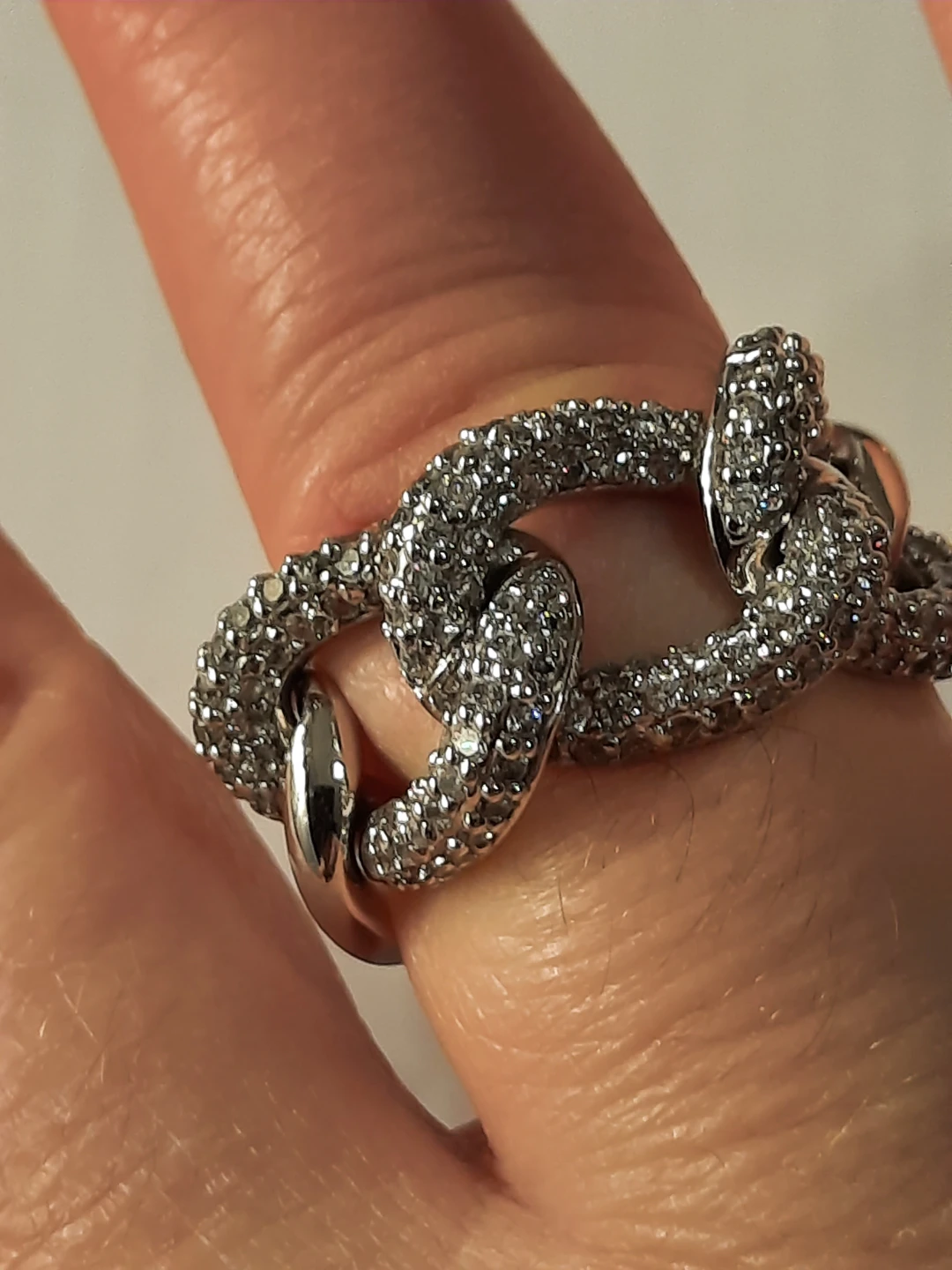 Sparkling Chunky Link Ring - photo 4