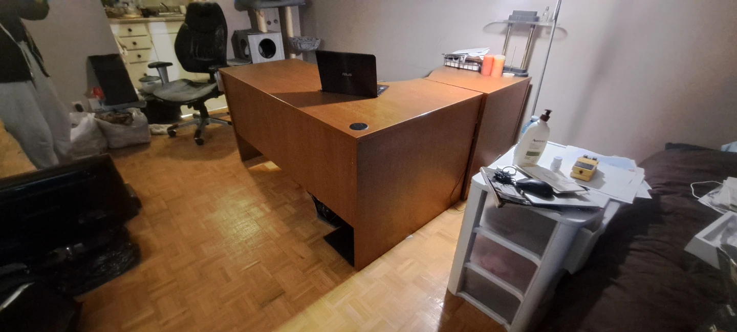 Office Table Wooden L-Shaped Corner Desk