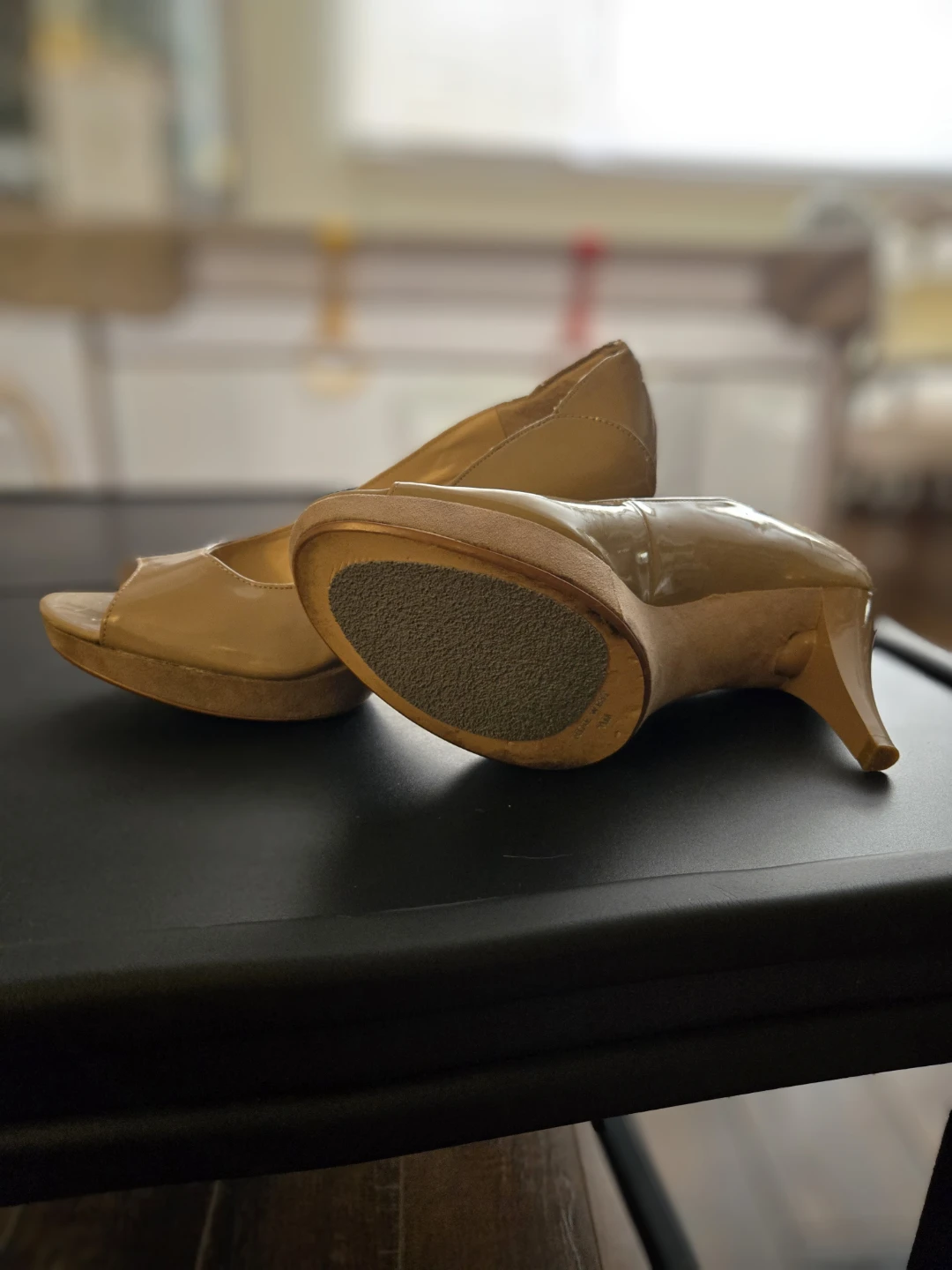 Nine West Beige Peep Toe Heels - Size 11 - photo 3