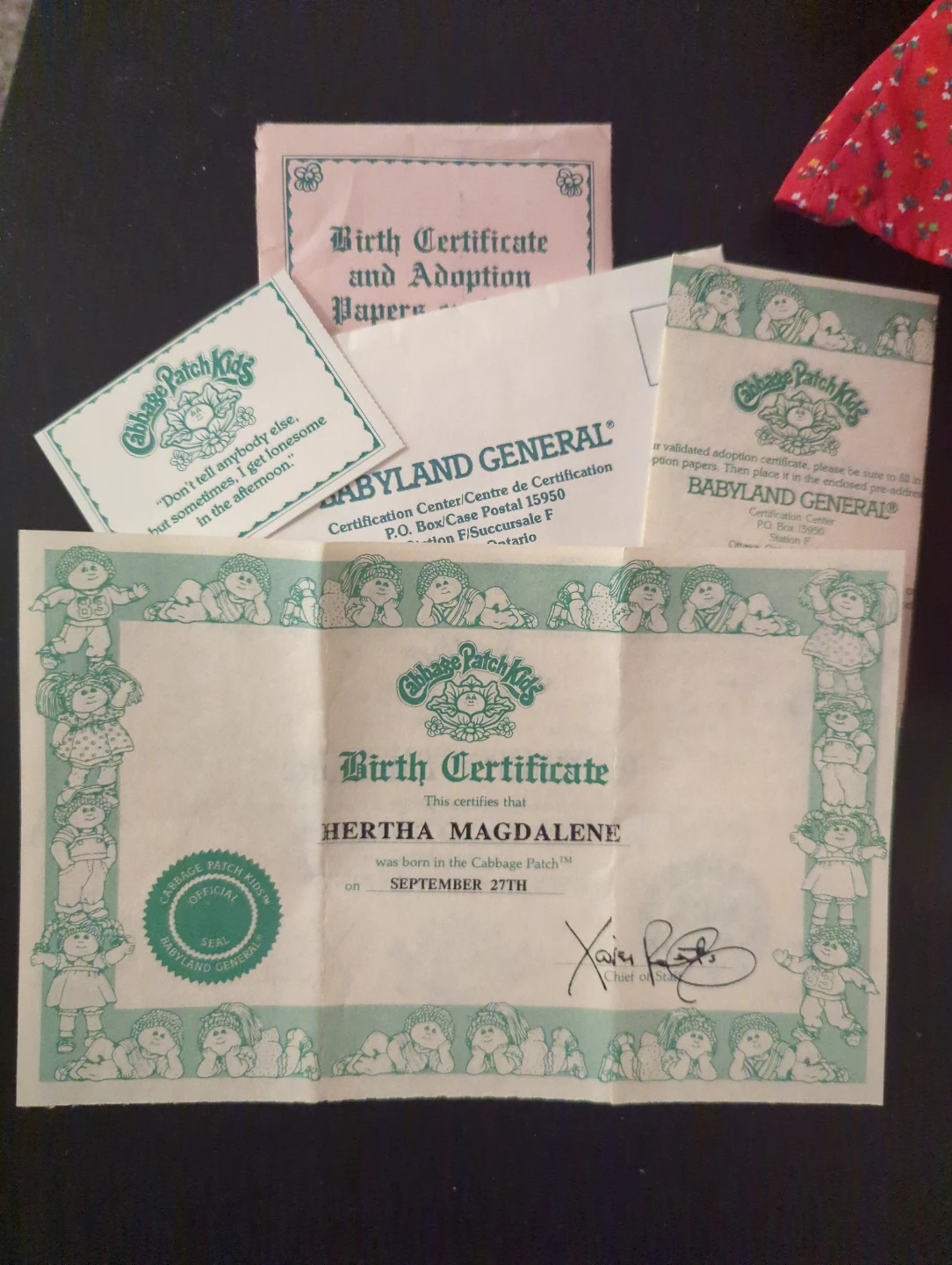 Cabbage Patch Kid Doll with Birth Certificate - photo 5