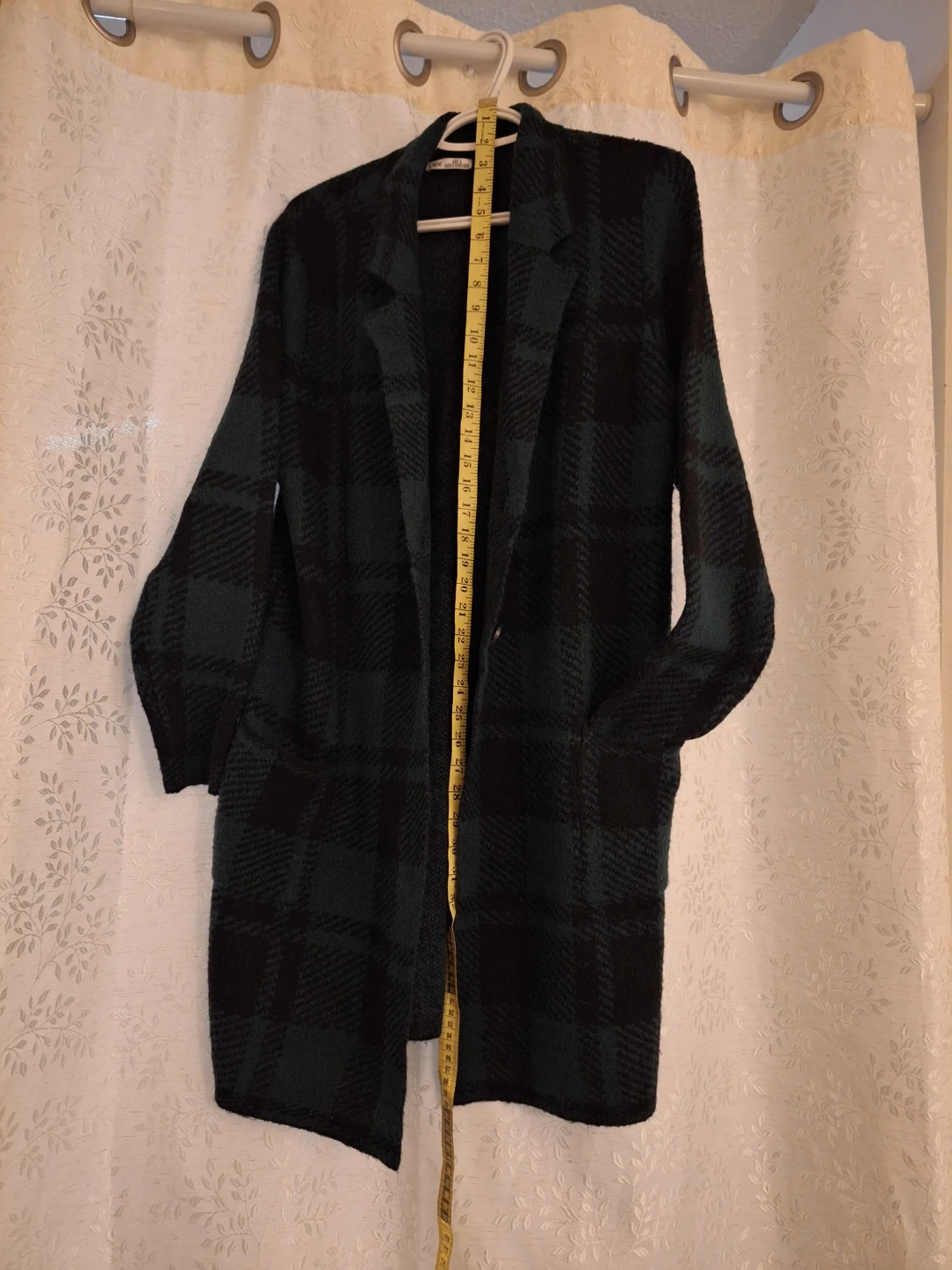 Green Plaid Knit Blazer - Size S