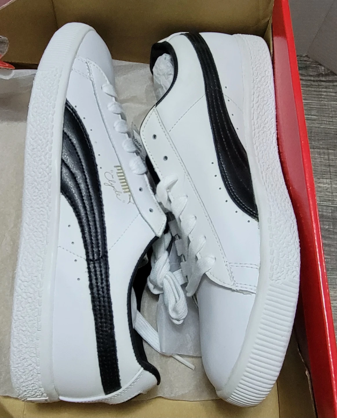 Puma Clyde White/Black Leather Sneakers 10.5 - photo 4