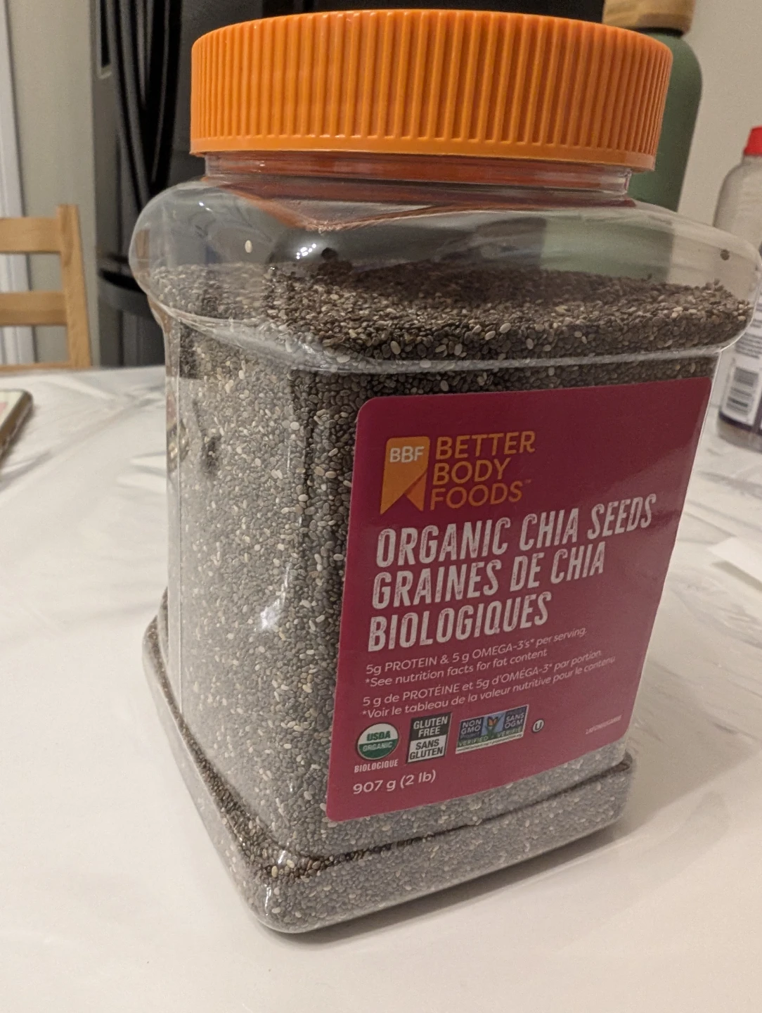 New! - Better Body Foods Organic Chia Seeds 907g (2 lb)