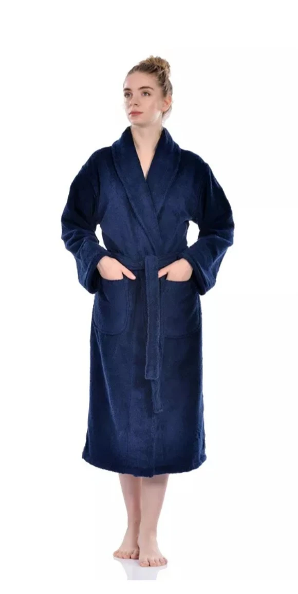 ♥️ NEW Navy Plush Womens Robe Large