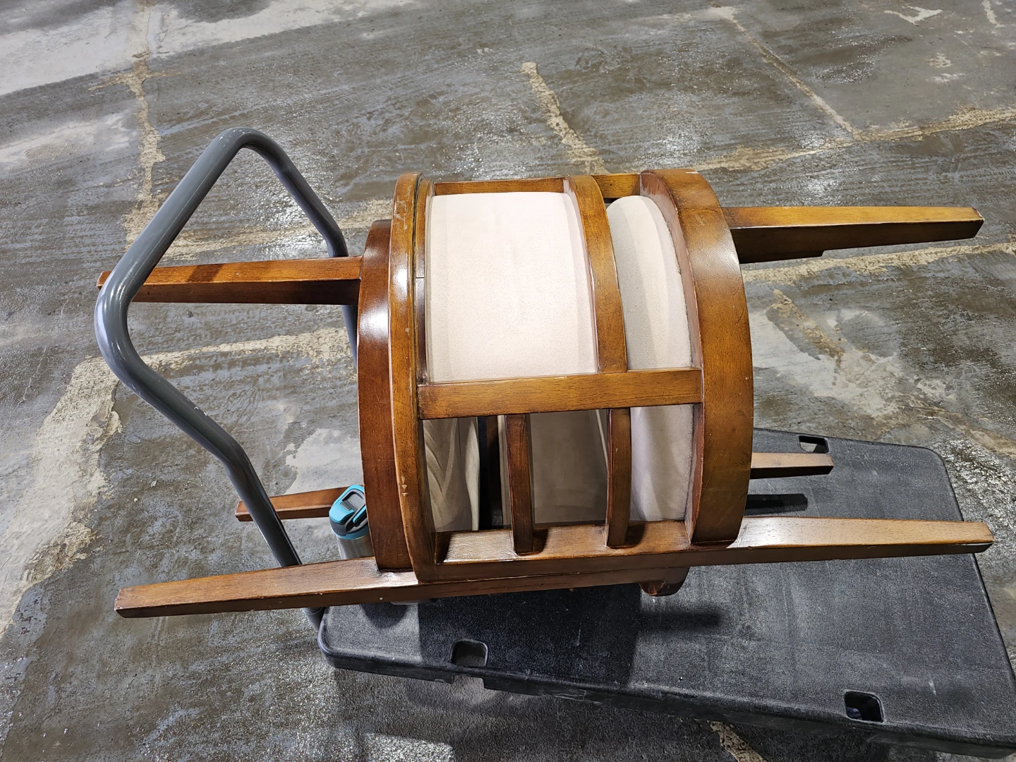 4 SOLID Accent Wood Trim Upholstered Chairs - photo 4