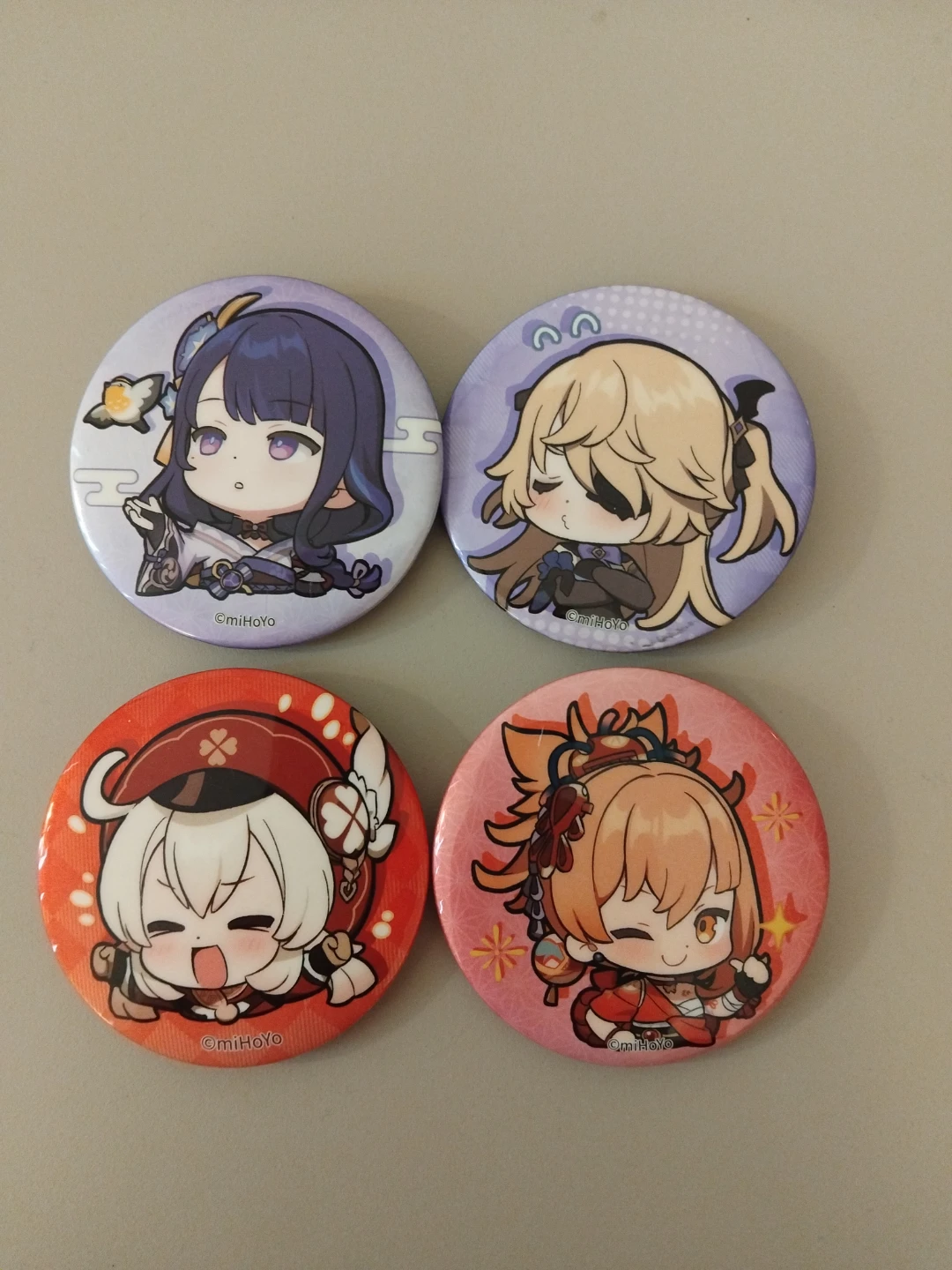 Genshin Impact Character Pinback Buttons - Set of 4