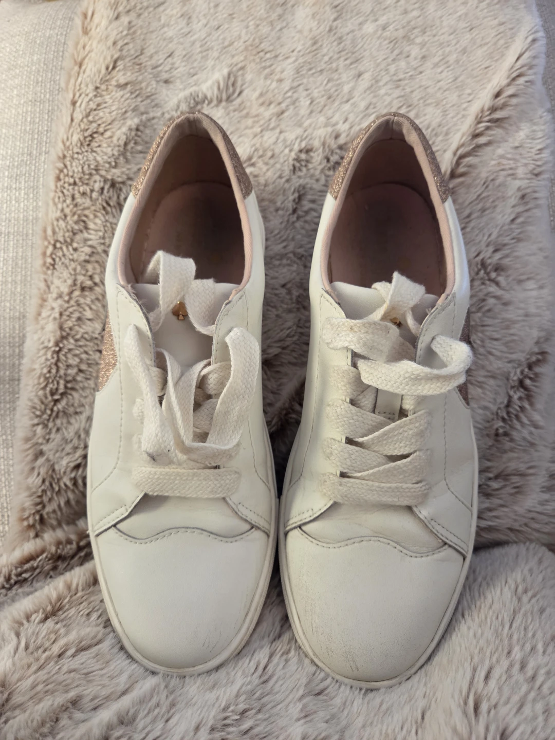 Kate Spade White Sparkle Heart Sneakers - photo 2