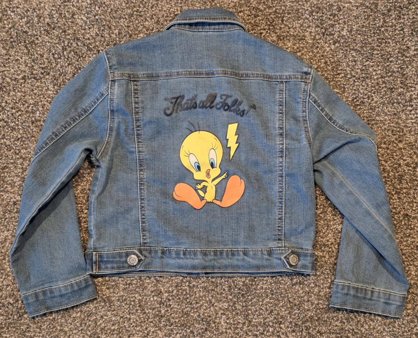 Looney Tunes TWEETY BIRD Girls 6X Blue Denim Jean Jacket - photo 2