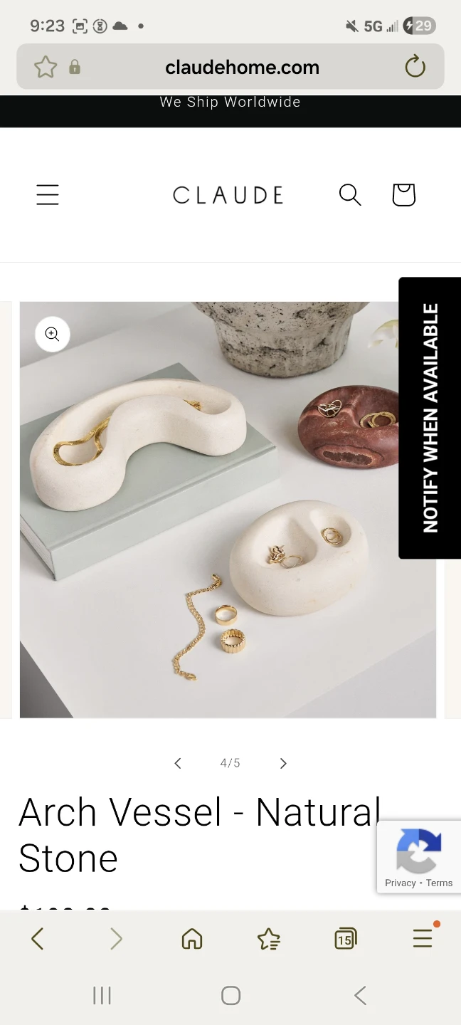 CLAUDE Arch Vessel - Natural Stone Jewelry Dish - photo 2