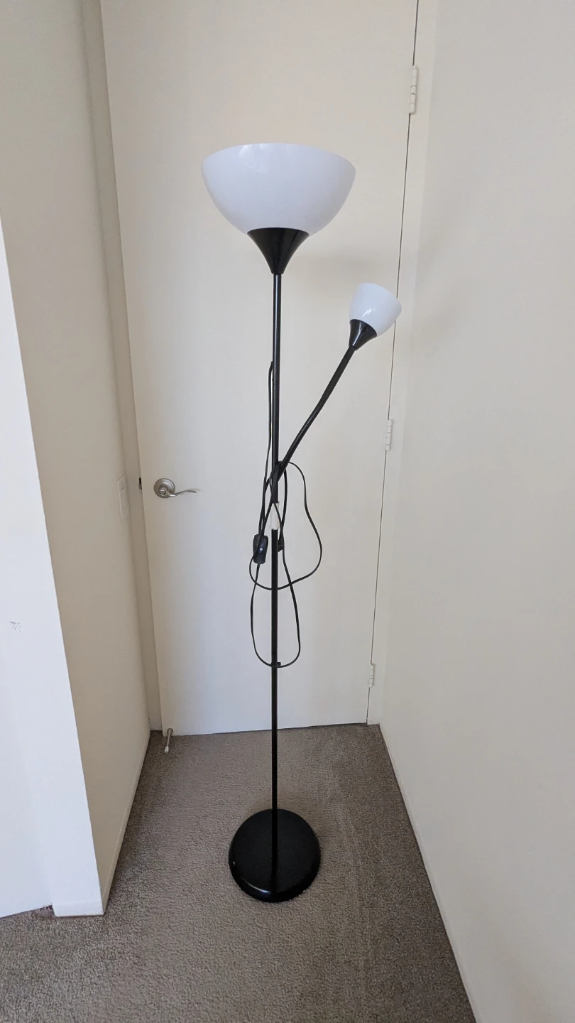 Ikea Black Floor Lamp with 1 bulb included
