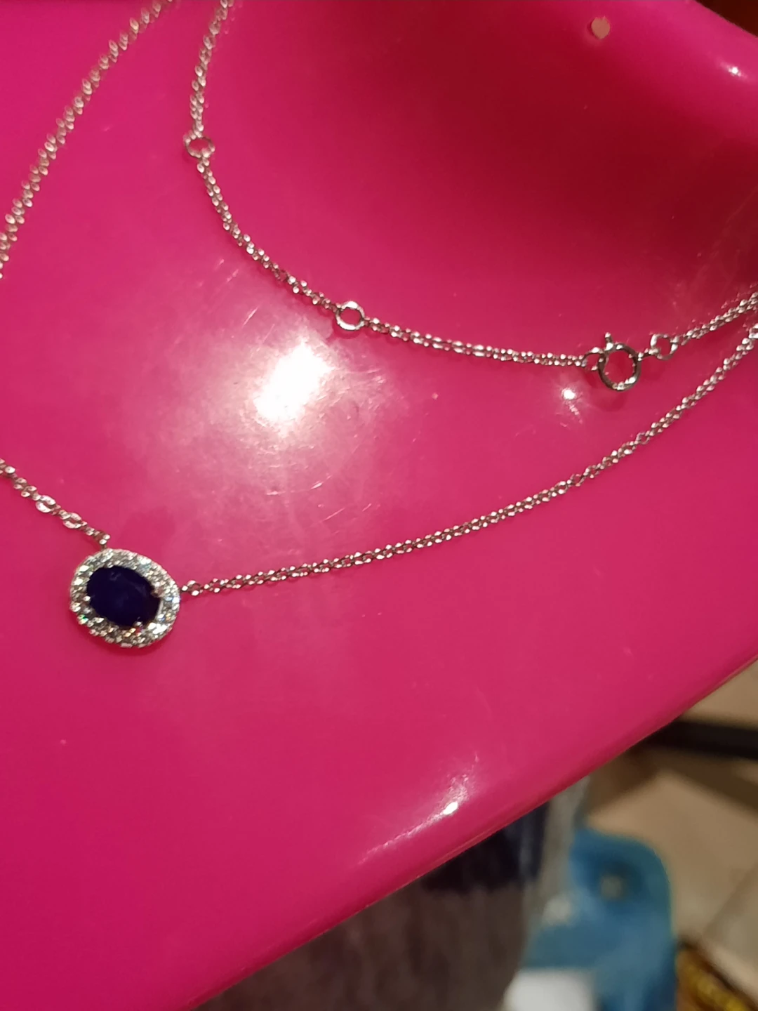 Solid sterling silver Sapphire CZ Gift set 3pc - photo 2
