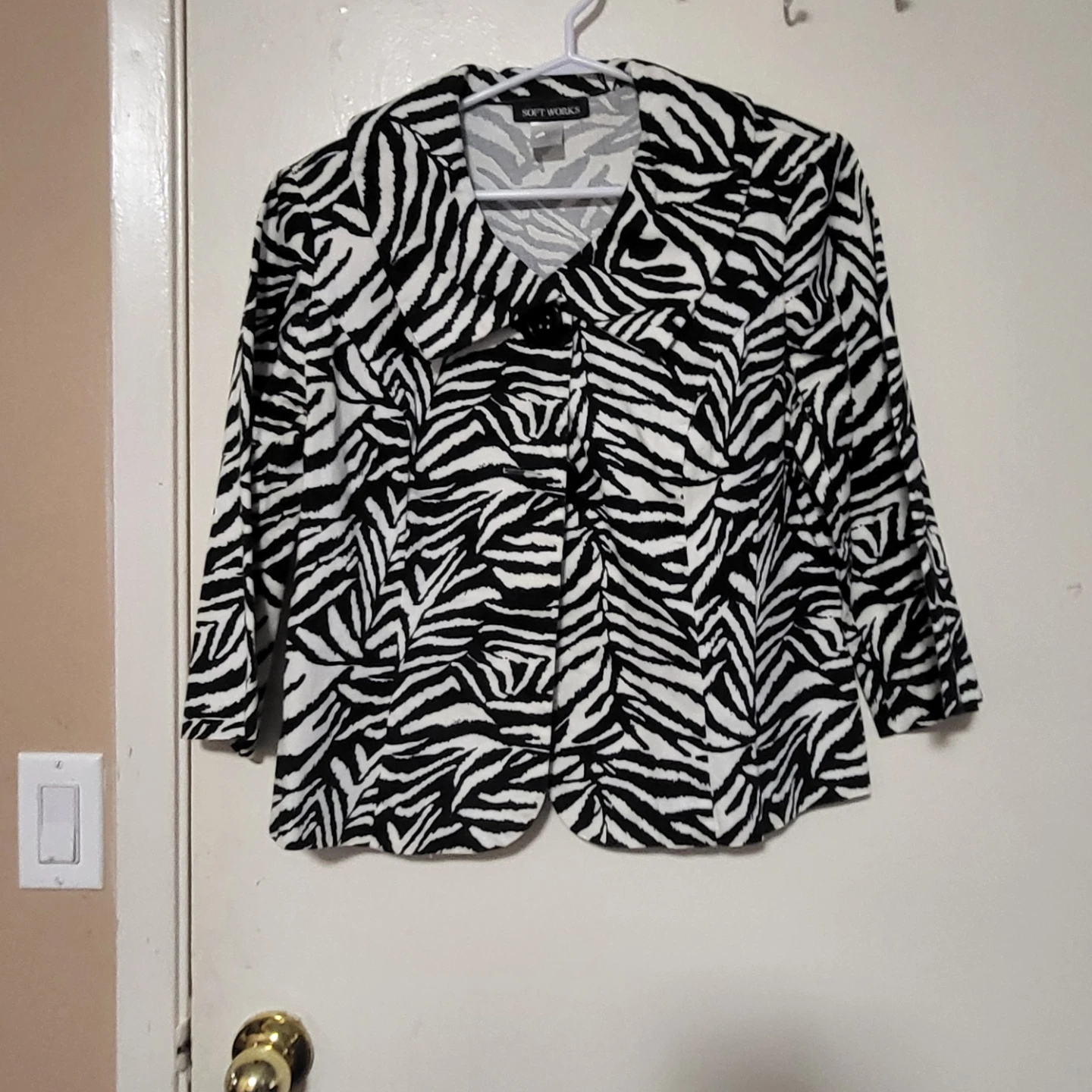 Soft Works Zebra Print Blazer - Size 12
