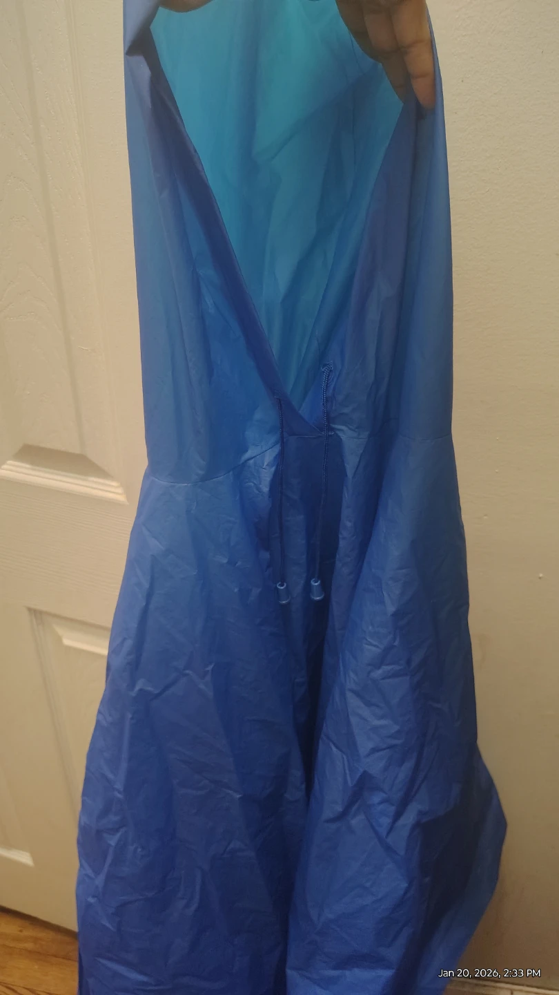 Blue Rain Poncho with draw string - photo 2
