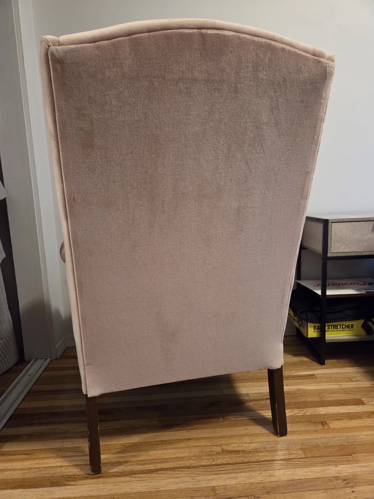 Pink Velvet Wingback Accent Chair - photo 3