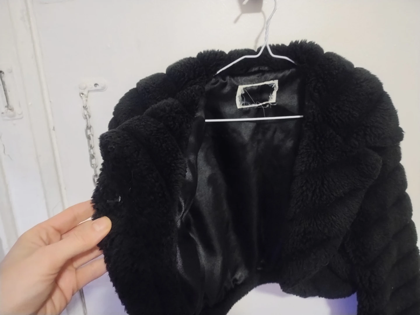 Black Faux Fur Cropped Jacket - photo 3