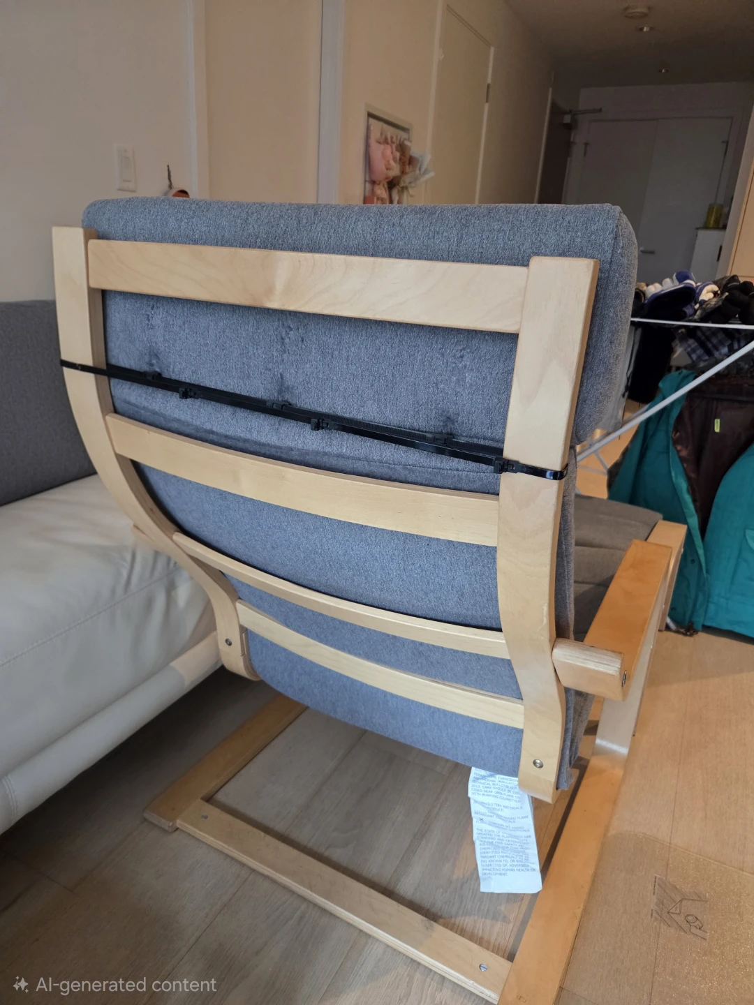 IKEA Poang Chair with Footstool - Grey 🧡 - photo 2