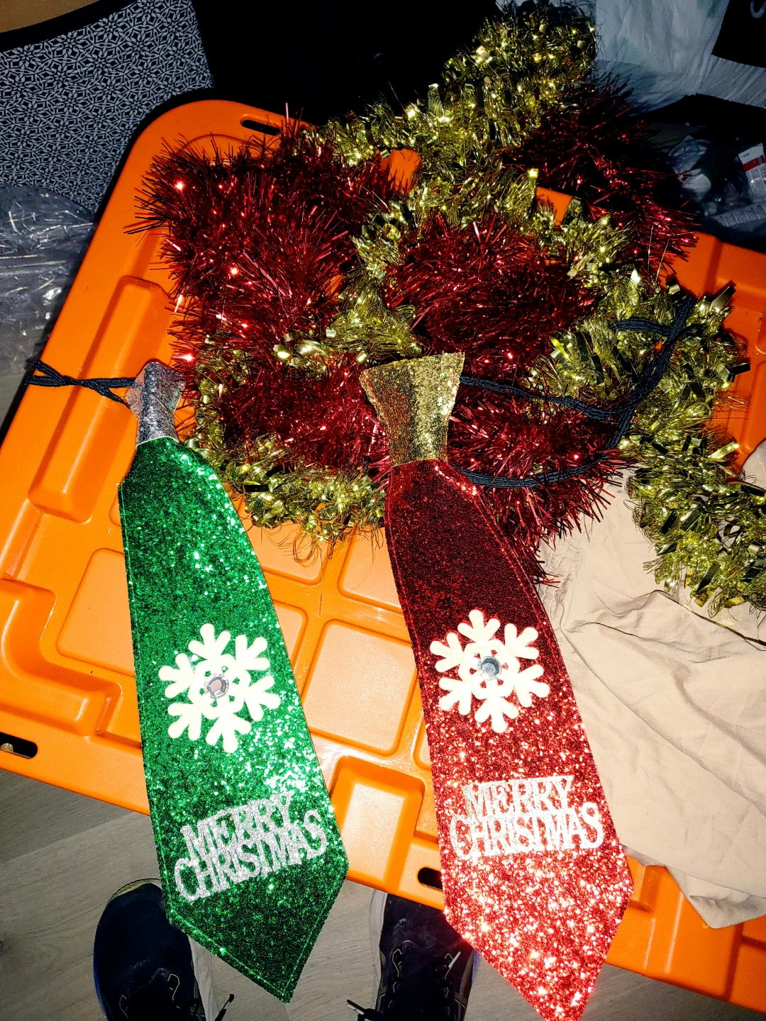 Christmas Garland and decor ties