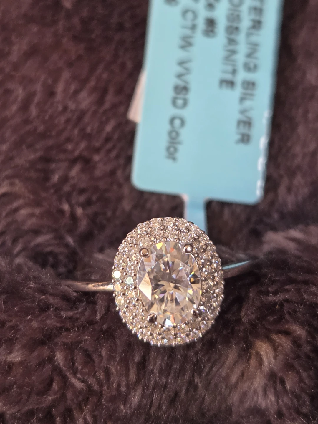 Sterling Silver Moissanite Ring - Size 9 - photo 2