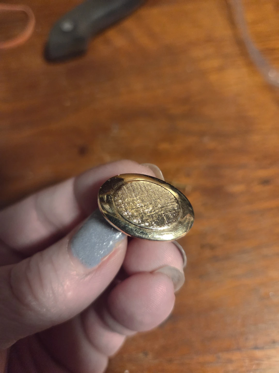 Gold Oval Textured Cufflinks - photo 2