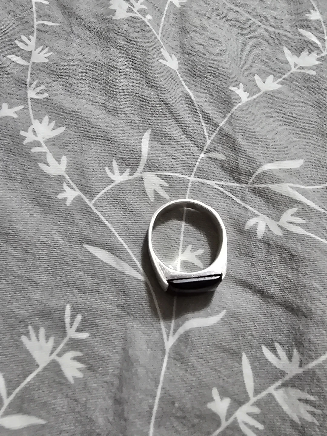 925 Sterling Silver Heavy Ring with Onyx Stone Size 11.5 to 12 - photo 2